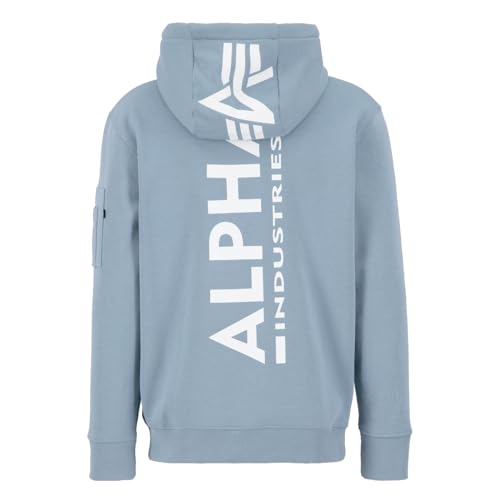 Alpha Industries Herren Sudadera Con Capucha Back Print para Hombre Hooded Sweatshirt, Greyblue, M von ALPHA INDUSTRIES