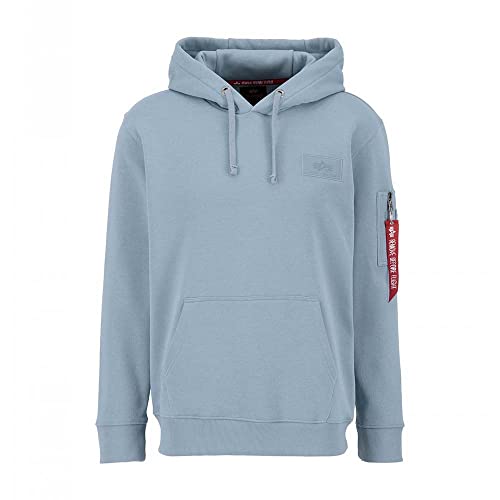Alpha Industries Herren Sudadera Con Capucha Back Print para Hombre Hooded Sweatshirt, Greyblue, von Alpha Industries