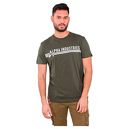 Alpha Industries Herren T-Shirt, Dark Olive, S von ALPHA INDUSTRIES