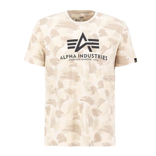 Alpha Industries Herren Camiseta Basic Camiseta Camo para Hombre Kurzarm Shirt, Sand Camo, von ALPHA INDUSTRIES