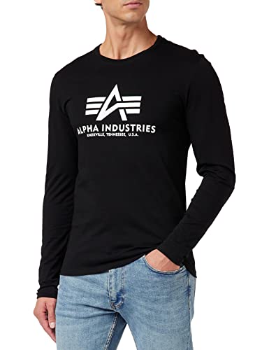 Alpha Industries Herren Basic T-Ls T-Shirt, Schwarz (Black-03), XL von ALPHA INDUSTRIES