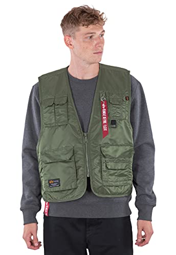 Alpha Industries Herren Utility Vest Weste, Sage-Green, S/M von ALPHA INDUSTRIES