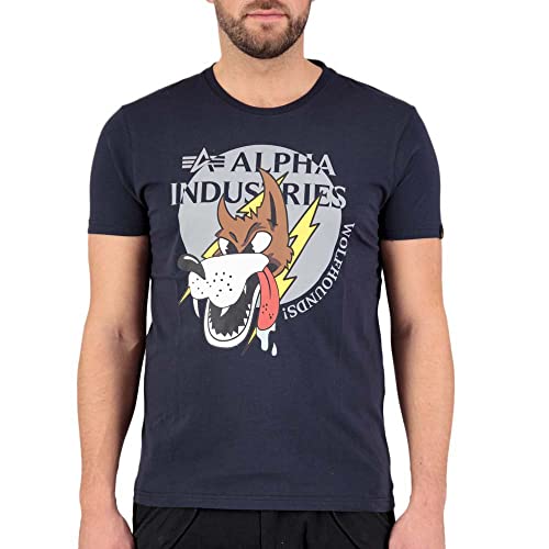 Alpha Industries Herren Wolfhounds T T-Shirt, Rep.Blue, M von Alpha Industries
