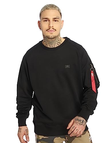 Alpha Industries Herren X-Fit Felpa da Uomo Pullover, Black, von ALPHA INDUSTRIES