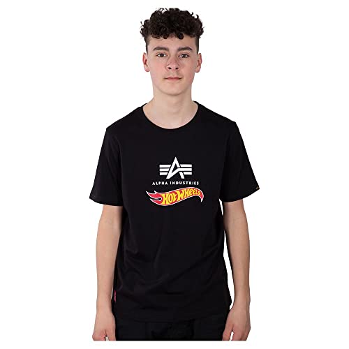 Alpha Industries Hot Wheels Flag T Kids/Teens T-Shirt für Kinder Black von ALPHA INDUSTRIES