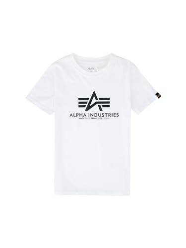 Alpha Industries Unisex Kinder Basic Kids und Teens T-Shirt, White, 176 von ALPHA INDUSTRIES