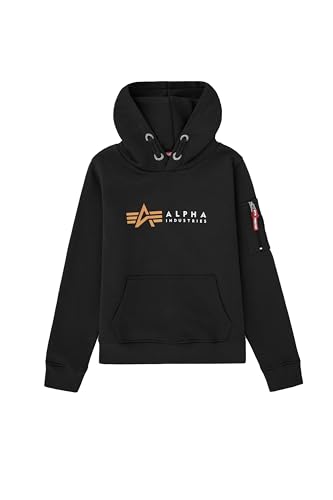 Alpha Industries Label Hoody Kids/Teens Feste Kordel nach DIN ISO Black von Alpha Industries