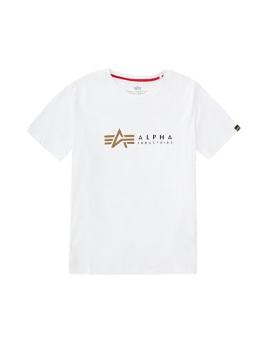 Alpha Industries Unisex Kinder Label Für Kids Und Teens T-Shirt, Weiß, 158-164 EU von Alpha Industries