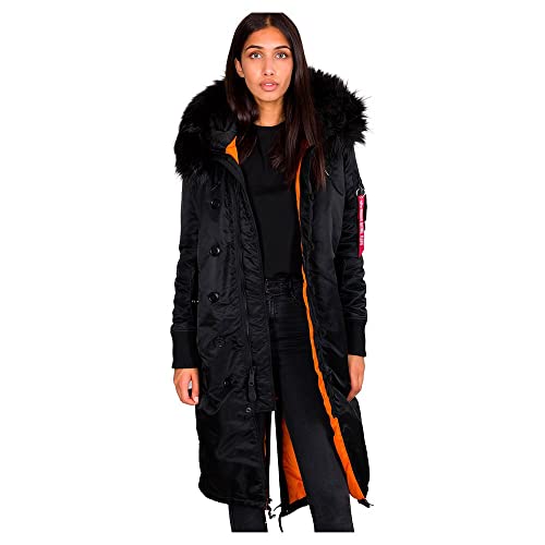 Alpha Industries Damen Long Fishtail Wmn Winterjacke, Black, M von Alpha Industries