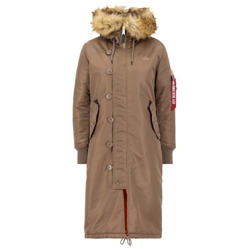 Alpha Industries Long Fishtail Wmn Winterjacke für Damen Taupe von ALPHA INDUSTRIES