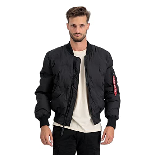 Alpha Industries MA-1 Emb. Logo Puffer Bomberjacke für Herren Black von ALPHA INDUSTRIES