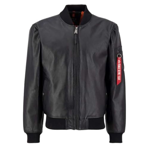 Alpha Industries MA-1 Leather LF Lederjacke für Herren Black von ALPHA INDUSTRIES