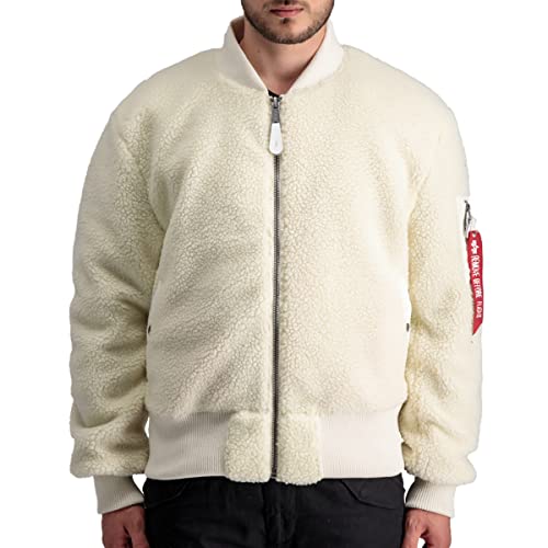 Alpha Industries MA-1 Teddy Bomberjacke für Herren Off White von ALPHA INDUSTRIES