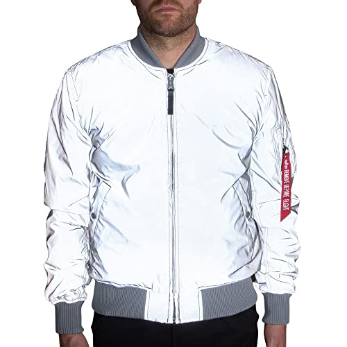 Alpha Industries MA-1 VF 59 Reflective Bomberjacke für Herren Silver von ALPHA INDUSTRIES