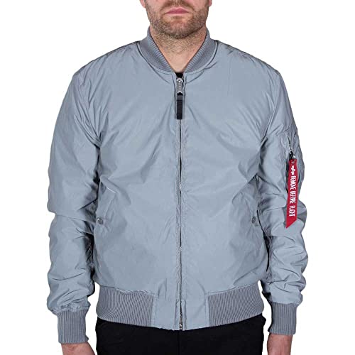 Alpha Industries MA-1 VF 59 Reflective Bomberjacke für Herren Silver von ALPHA INDUSTRIES