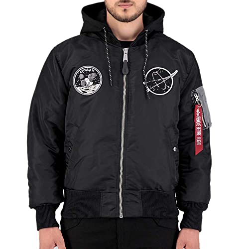 Alpha Industries MA-1 VF Hood Dark Side Bomberjacke für Herren Black/Reflective von ALPHA INDUSTRIES