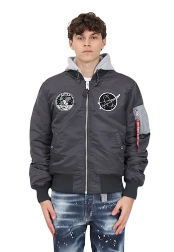 Alpha Industries MA-1 VF Hood Dark Side Bomberjacke für Herren Vintage Grey von ALPHA INDUSTRIES