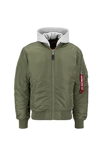 Alpha Industries MA-1 ZH Back EMB Bomberjacke für Herren Sage-Green von ALPHA INDUSTRIES