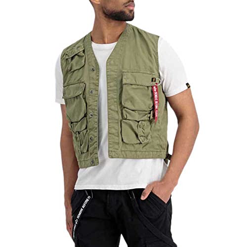Alpha Industries Military Vest Militärweste für Herren Olive von ALPHA INDUSTRIES