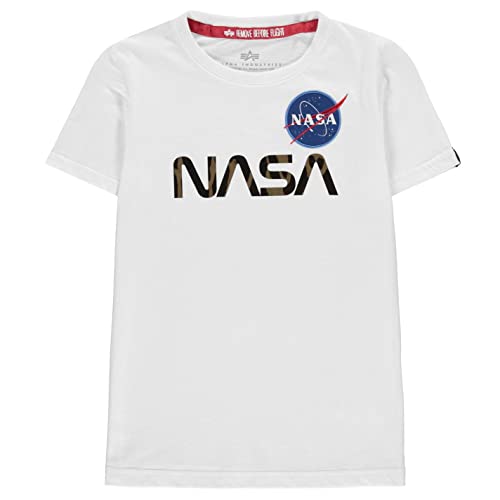 Alpha Industries NASA Reflective T Kids/Teens T-Shirt für Kinder White/Gold von ALPHA INDUSTRIES