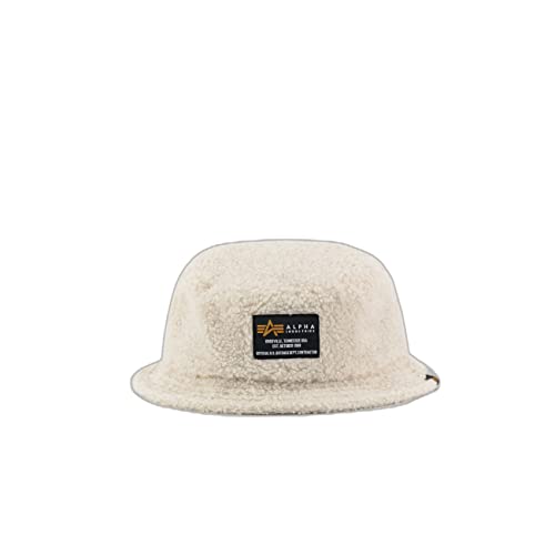 Alpha Industries Teddy Bucket Hat Stylischer Unisex Fischerhut Off White von ALPHA INDUSTRIES