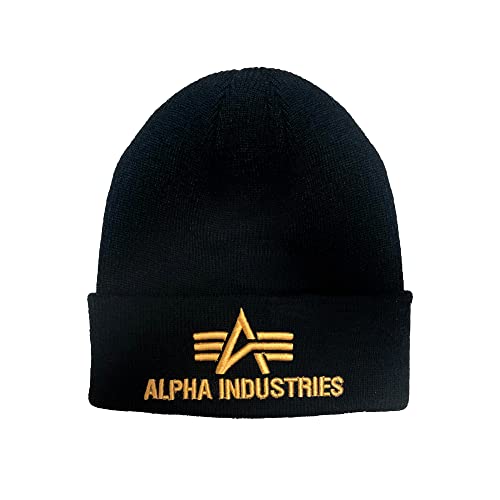 Alpha Industries Unisex 3D Wmn Strickmütze aus Acryl für Damen Beanie-Mütze, Black, Talla Única von ALPHA INDUSTRIES