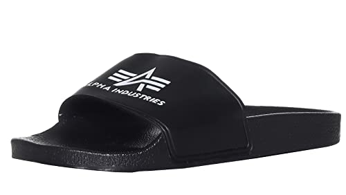 Alpha Industries Unisex Alpha Slider Bequeme Badeslipper für Herren Slipper, Black, 40 EU von ALPHA INDUSTRIES