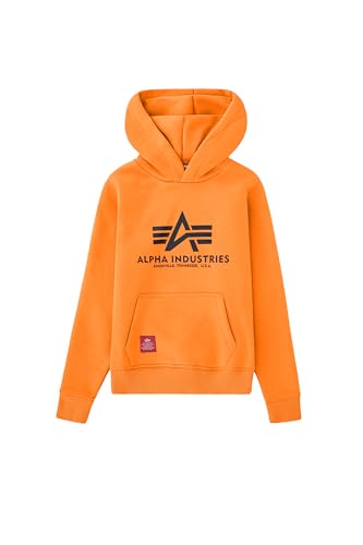 Alpha Industries Unisex Kinder Basic Hoody, Alpha Orange, 170/176 von ALPHA INDUSTRIES