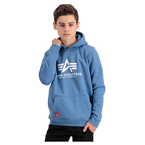 Alpha Industries Unisex Kinder Basic Hoody Kids/Teens Kapuzensweat Für Kids Und Teens Kapuzenpullover, Airforce Blue, 170-176 EU von ALPHA INDUSTRIES