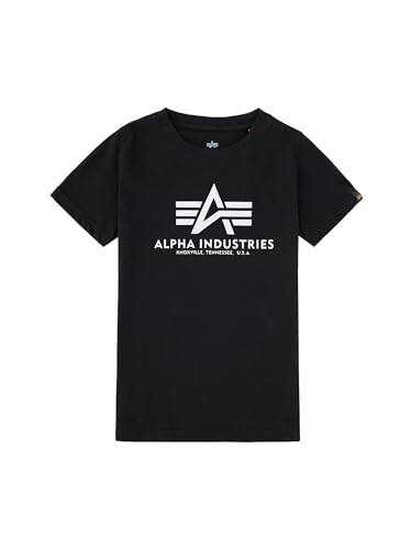 Alpha Industries Unisex Kinder Basic Kids und Teens T-Shirt, Black, 14 von ALPHA INDUSTRIES