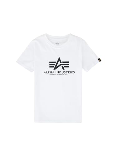 Alpha Industries Unisex Kinder Basic Kids und Teens T-Shirt, White, 10 von ALPHA INDUSTRIES