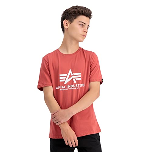 Alpha Industries Unisex Kinder Basic T Kids/Teens T-Shirt, Brick Red, 12 Jahre von ALPHA INDUSTRIES