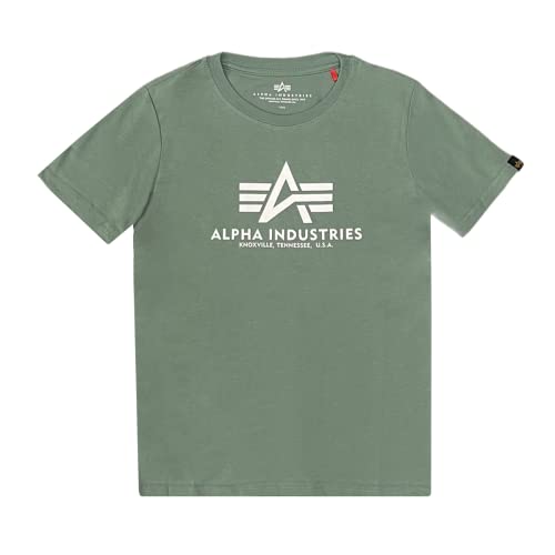 Alpha Industries Unisex Kinder Basic T Kids/Teens T-Shirt, Ivy Green, 14 Jahre von ALPHA INDUSTRIES