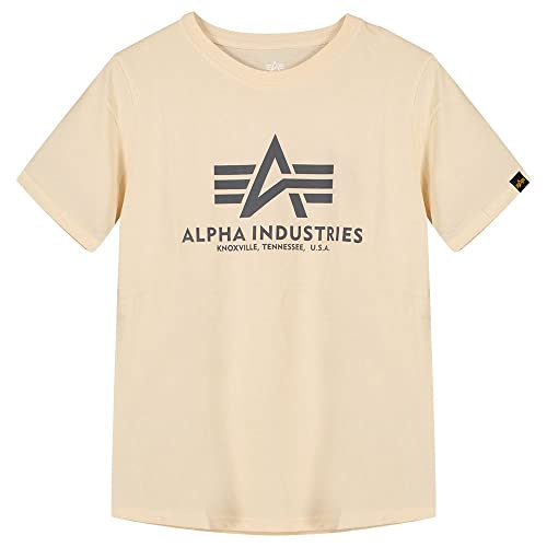 Alpha Industries Unisex Kinder Basic T Kids/Teens T-Shirt, Jet Stream White, 8 Jahre von ALPHA INDUSTRIES