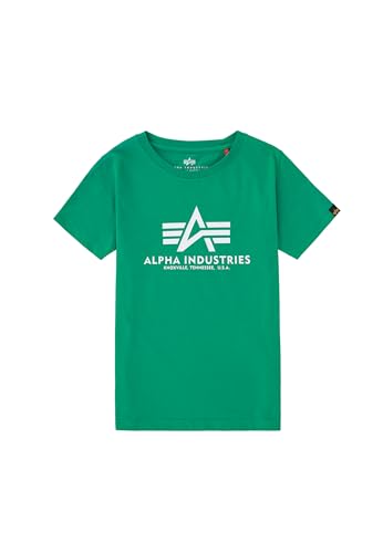 Alpha Industries Unisex Kinder Basic T Kids/Teens T-Shirt, Jungle Green, 14 Años von ALPHA INDUSTRIES