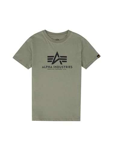 Alpha Industries Unisex Kinder Basic T Kids/Teens T-Shirt, Olive, 10 von ALPHA INDUSTRIES