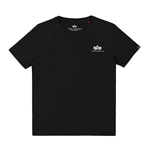 Alpha Industries Unisex Kinder Basic T Small Logo Kids/Teens T-Shirt, Black, 12 von ALPHA INDUSTRIES