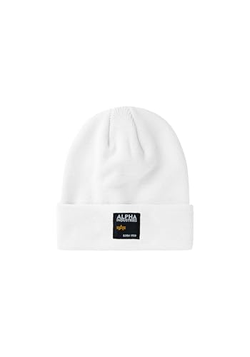 Alpha Industries Unisex Label Beanie-Mütze, White, Talla Única Alpha Industries Unisex Label Beanie-Mütze, White, Talla Única von ALPHA INDUSTRIES