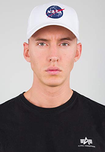 Alpha Industries Unisex NASA Cap Basecap für Herren Hut, White, One Size von ALPHA INDUSTRIES