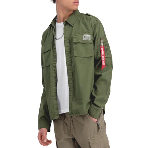 Alpha Industries Urban Military Shirt Overshirt für Herren Dark Olive von ALPHA INDUSTRIES