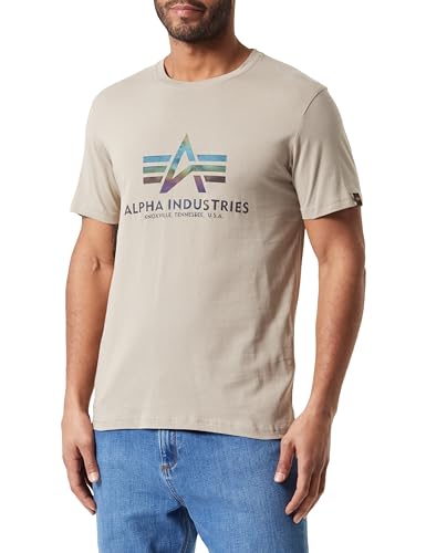 ALPHA INDUSTRIES Herren Basic T Rainbow Ref T-Shirt, Vintage Sand, M von ALPHA INDUSTRIES