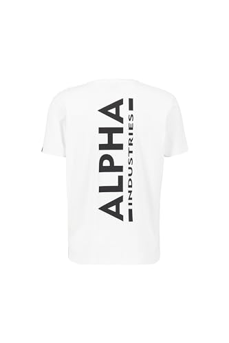 Alpha Industries Herren Backprint T-Shirt, White, M von Alpha Industries
