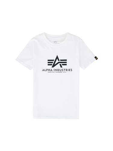 Alpha Industries Jungen Basic Für Kids Und Teens T-Shirt, Weiß, 134-140 EU von ALPHA INDUSTRIES