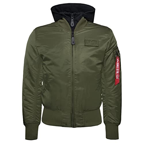 ALPHA INDUSTRIES Herren MA-1 D-Tec Bomberjacke, DarkGreen/Black, M von ALPHA INDUSTRIES