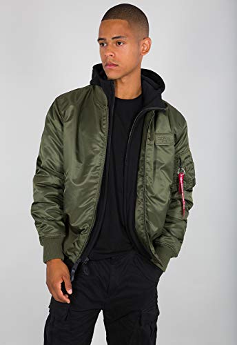 ALPHA INDUSTRIES Herren MA-1 D-Tec Bomberjacke, DarkGreen/Black, XXL von ALPHA INDUSTRIES