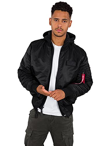 ALPHA INDUSTRIES Herren MA-1 ZH Back Print Bomberjacke, Black/Reflective, L von ALPHA INDUSTRIES