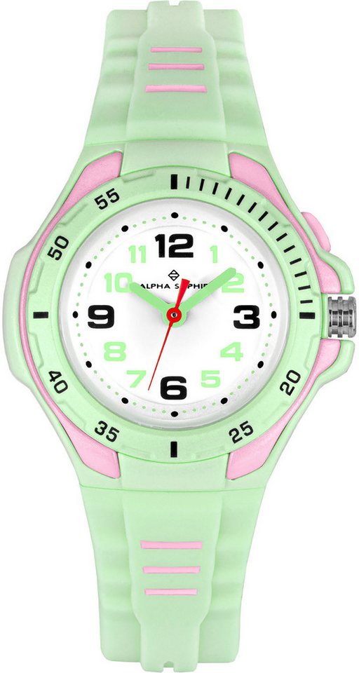 ALPHA SAPHIR Quarzuhr 393C, Armbanduhr, Kinderuhr, analog, Beleuchtung von ALPHA SAPHIR