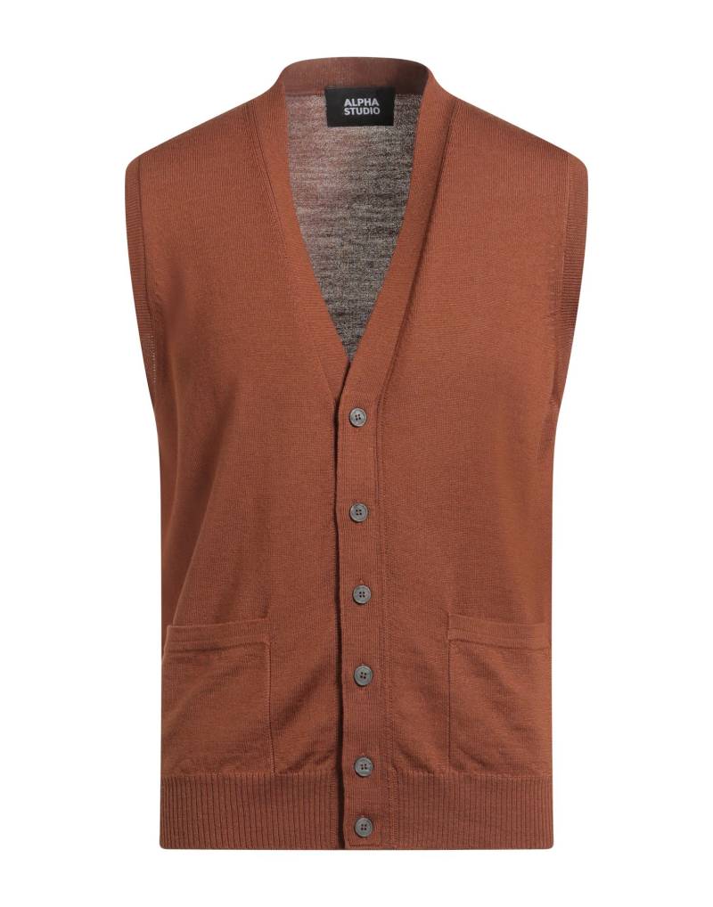 ALPHA STUDIO Strickjacke Herren Braun von ALPHA STUDIO