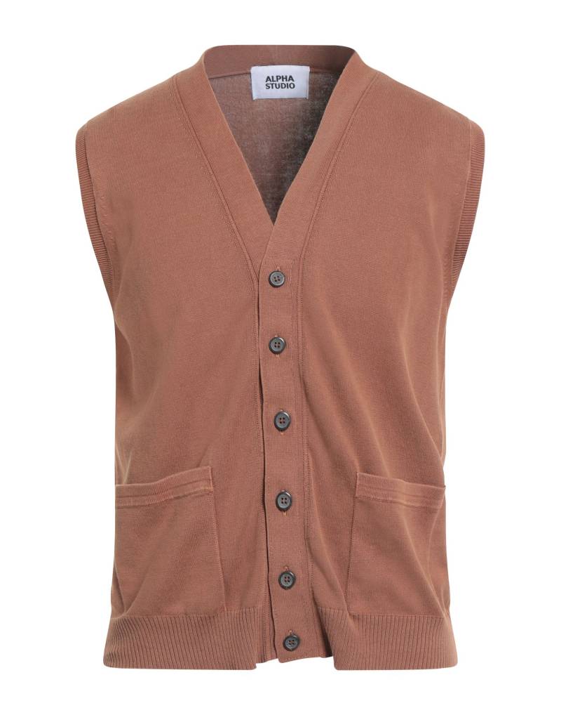ALPHA STUDIO Strickjacke Herren Braun von ALPHA STUDIO