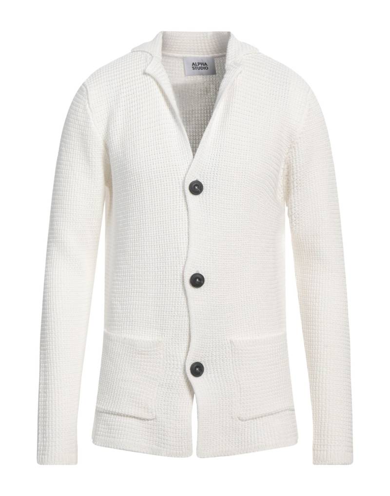 ALPHA STUDIO Strickjacke Herren Weiß von ALPHA STUDIO